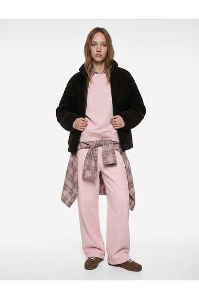 Koton Zippered Mock Neck Long Sleeve Plush Jacket