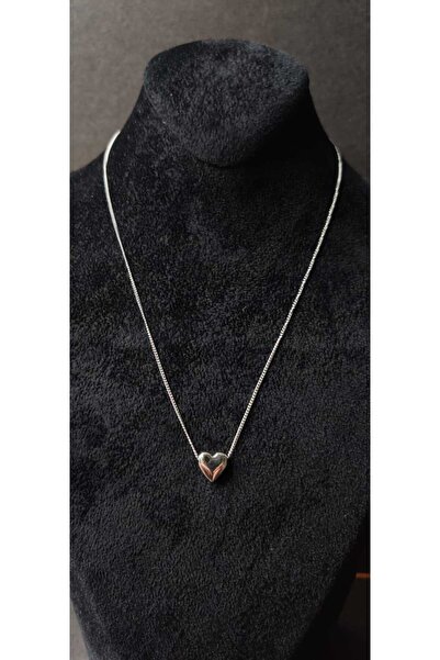 KirLiNova Kalp Figürlü Minimal Gümüş Ton Kolye -Gümüş