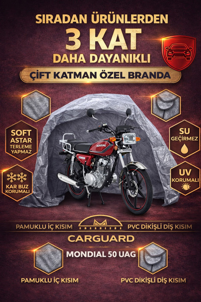 CarGuard Mondial 50 Uag / 100 Uag Compatible. Corded Motorcycle Tarpaulin Eng...