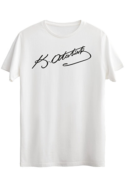 Çapıt Σετ Βαμβάκι μαύρων μπλουζών Atatürk İmza B με τύπωμα με λευκό κοντομάνι...
