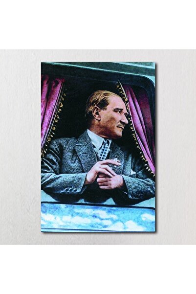 Tablom34 Tren Penceresinde Atatürk Kanvas Tablo