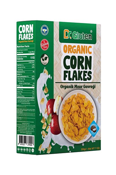 Dr.Gluten Glutensiz Organik Vegan Mısır Gevreği 200 Gr ( Hindistancevizi Yağlı )