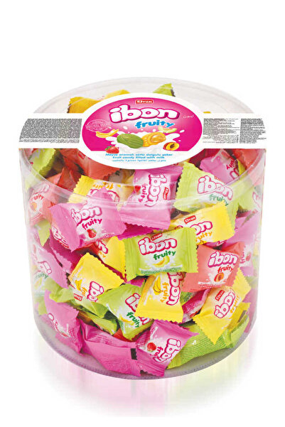 Elvan Ibon Sütlü Meyveli Şeker 1000 Gr. Silindir (1 Kutu)