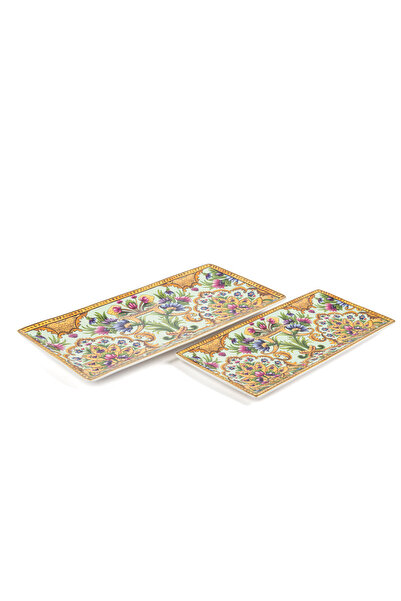 Mikasa Moor The Florentine 2-Piece Presentation Plate 25X13Cm 31X16Cm P362.11...