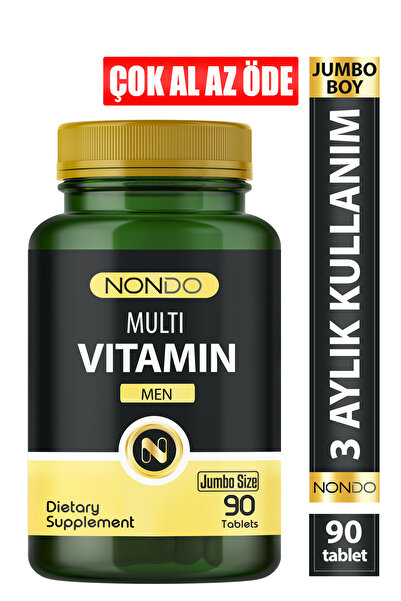 Nondo Multivitamin Men 90 Tablet Jumbo Boy ( Erkeklere Özel Multi Vitamin )