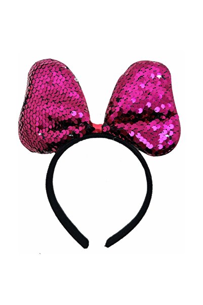 Skygo    تاج حفلات بفيونكة مطرزة بالترتر متغير اللون فوشيا فضي اللون 20 × 16 سم