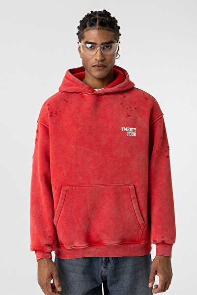 VAMOSCLO سويت شيرت كبير الحجم - مكتوب باللون الأحمر