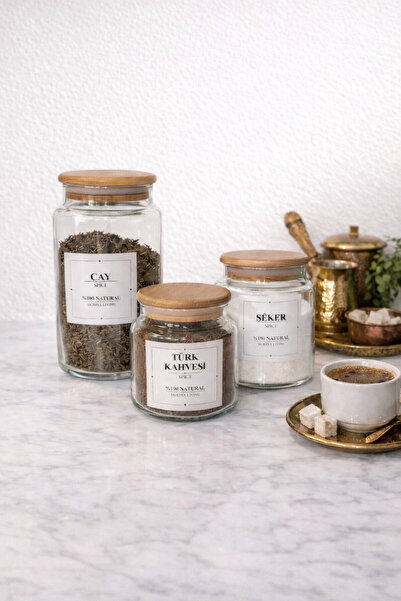 Durina Living طقم دورينا المكون من 3 برطمانات زجاجية 1300-800-650 مل مع أغطية...