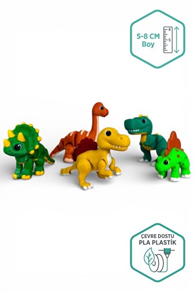 3DSS مجموعة مجسمات الديناصورات الصغيرة مكونة من 5 قطع |   لعبة هدية للأطفال |...