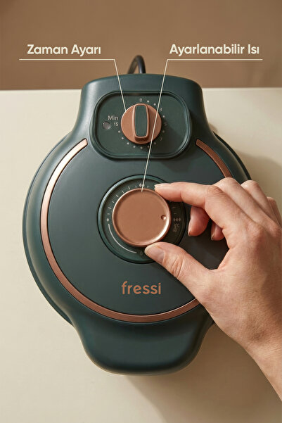 Fressi Tost Ve Waffle Makinesi | Çıkarabilir Yapışmaz Plakalı | 4 Ayrı Plaka | FR-TM59 Multibello Yeşil