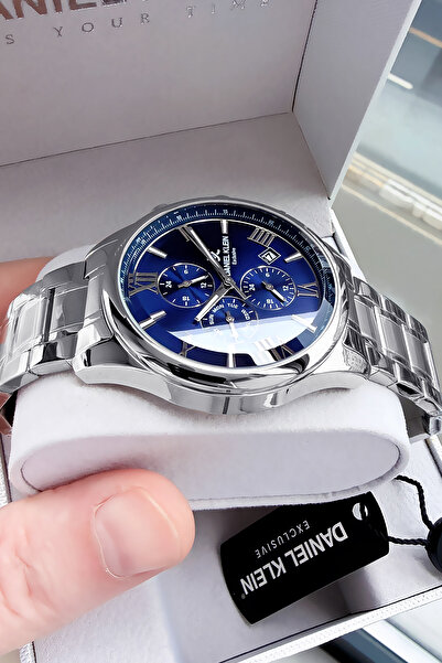 Daniel Klein Erkek Kol Saati 3 Atm Su Geçirmez Exclusive Gümüş Renk Çelik Kor...