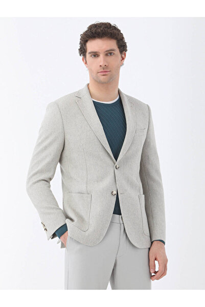 Kip Jachetă modernă pentru bărbați Fıt 6 Drop Beige, amestecată de lână CK-2352