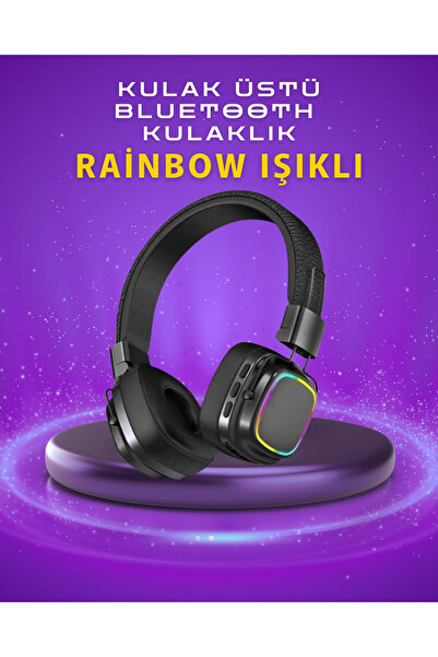 Kanonik Education سماعة موسيقى بلوتوث 5.3 مع تأثيرات ضوئية ملونة