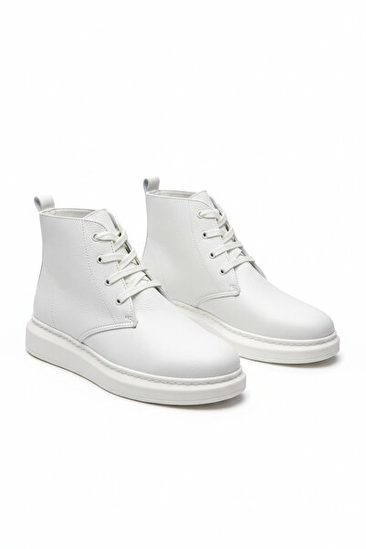 Zerenyus Ανδρικά αθλητικά μποτάκια ZRJ207 με κορδόνια ορθοπεδική σόλα λευκή