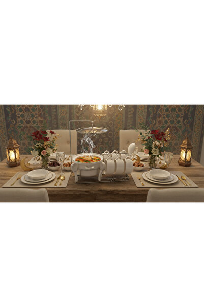 SNK Premium 16 Pc Porcelain Soup Pot Set Serves 6 Person , Silver Stand Bowls...