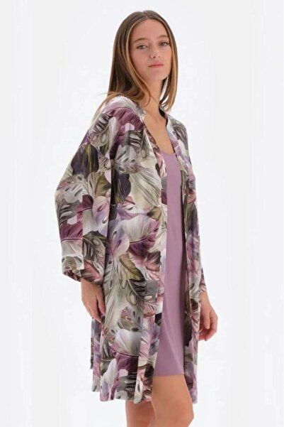 Eros 33504 Σετ γυναικείας νυχτικιάς και ρόμπας από βαμβακερό νήμα