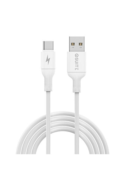 iOsuite USB-A to USB-C Cable 1M, 2.1A Fast Charging & Data Sync - White