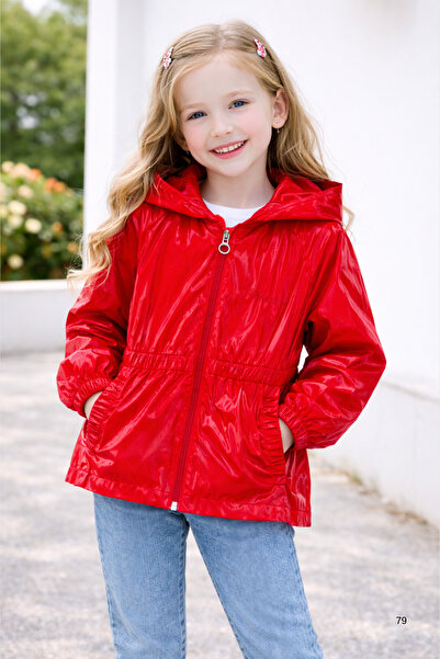 Verscon Αδιάβροχο και αντιανεμικό με κουκούλα για κορίτσια 3 - 8 ετών