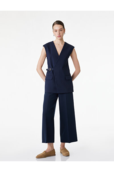 Koton Culotte Fit Short Wide Leg Fabric Trousers