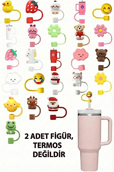 Stanley 2 Adet 10 mm Stanley için Silikon Emoji Pipet Tıpası Quencher Pipet K...