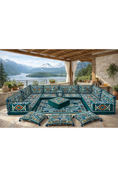 Dekor Köşe Kilim Desenli Köşe Oturma Takımı (22 DNS Sert Sünger) ( Kilim HEDİ...