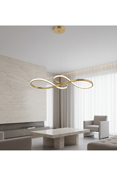 lüx aydınlatma Zerafet Modern Gold Led Avize Yatak Odası - Hol - Salon