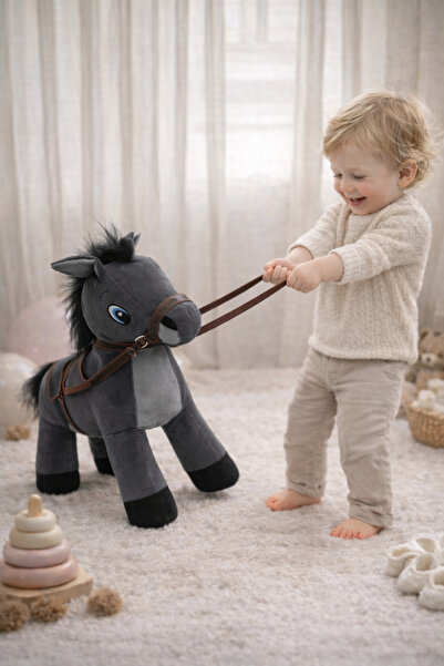 caps SEVİMLİ MİDİLLİ ATI & YUMUŞAK PELUŞ AT & OYUN ARKADAŞI & HEDİYELİK AT 45 CM