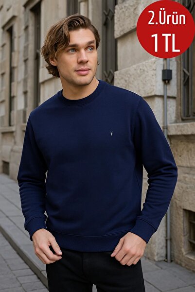 COMBİNE MİCHAİL Hanorac pentru bărbați, de culoare albastru bleumarin, cu gât...