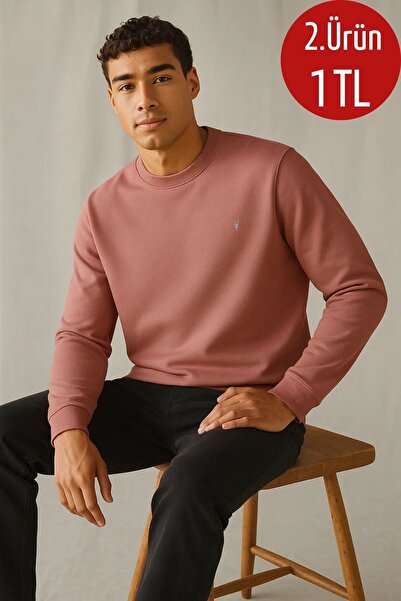 COMBİNE MİCHAİL Ανδρικό χειμερινό χοντρό πουλόβερ με βασική φόρμα σε σκόνη