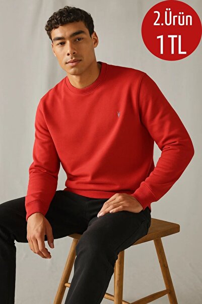 COMBİNE MİCHAİL Ανδρικό χειμωνιάτικο χοντρό βασικό φαρδύ κόκκινο πουλόβερ