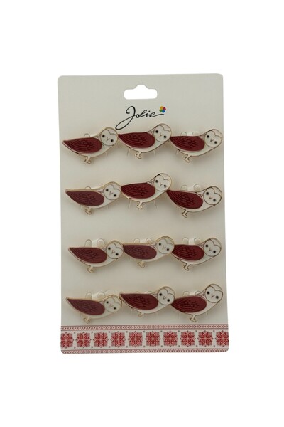 Flippy Set 12 Brose Martisor pentru Copii Bufnita Aurie