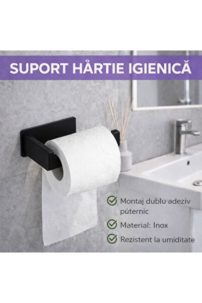 SMARTECH Suport autoadeziv pentru hârtie igienică, oțel inoxidabil, 13,9 x 7,...