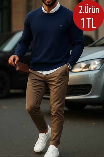 COMBİNE MİCHAİL Pánská mikina Basic Crew Neck Laci