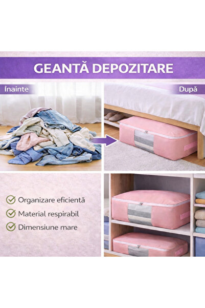 SMARTECH Geantă de depozitare pentru haine 52x35x16 cm