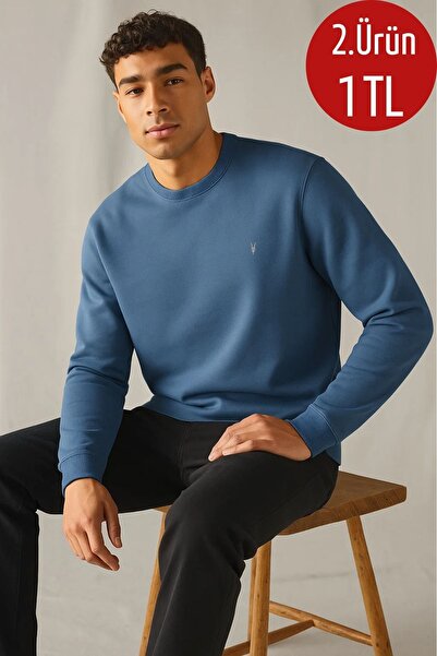 COMBİNE MİCHAİL Чоловічий зимовий товстий базовий светр індіго