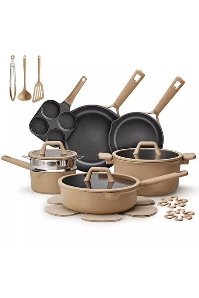 CAROTE 21-Piece Nonstick Cookware Set, PFOA-Free Healthy Cooking Set, Titaniu...