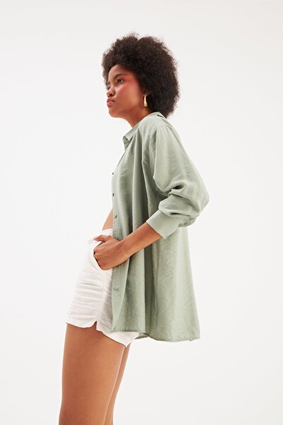 Sateen Льняна сорочка - ЗЕЛЕНА