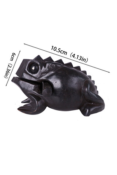 Choice تمثال ضفدع موسيقي خشبي منحوت يدويًا بطول 4.13 بوصة مع غرفة رنين صوتي -...