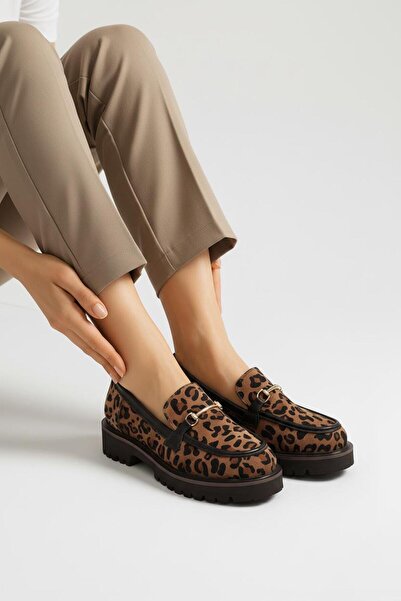 37Numara Lofer cu cataramă de mărime mare - piele naturală, model leopard 41-...