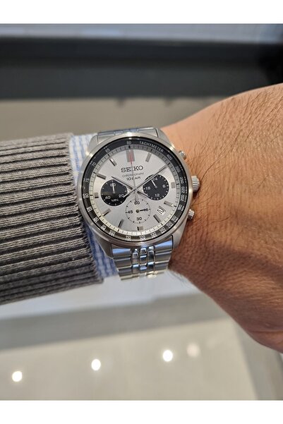 Seiko - Gümüş Kadran Takvimli Çelik Kordon,safir Cam 10 Atm Su Geçirmez Erkek...
