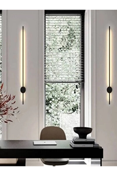 ST LİGHTİNG 70cm Elektrikli Led Duvar Aplik Çubuk Siyah Gün Işığı (ELEKTRİKLİ)