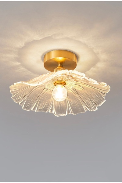 burenze Luxury Classics Tasarım Cam Tekli Tavana Sıfır Avize Şeffaf