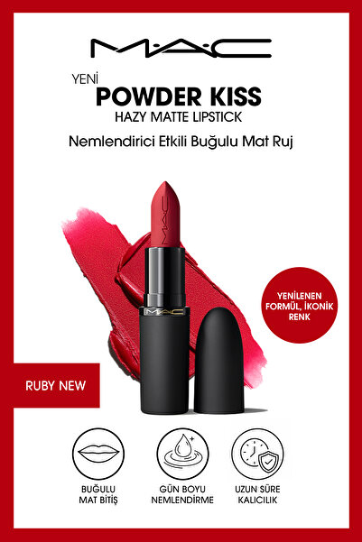 M.A.C Powder Kiss Hazy Matte Lipstick Nemlendirici Etkili Buğulu Mat Ruj - Ru...
