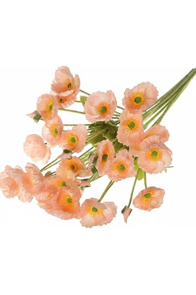 Lilac Home Yapay Çiçek 4’lü Gelincik Dalı 60 Cm Yavruağzı