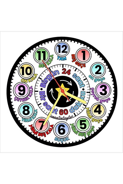 sanatsal şeyler Çocuklar için Eğitici öğretici ahşap duvar saati