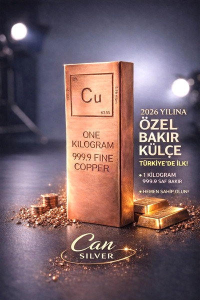 CAN SİLVER Yatırımlık Bakır- 999.99 Saf Bakır Külçe 1 Kg