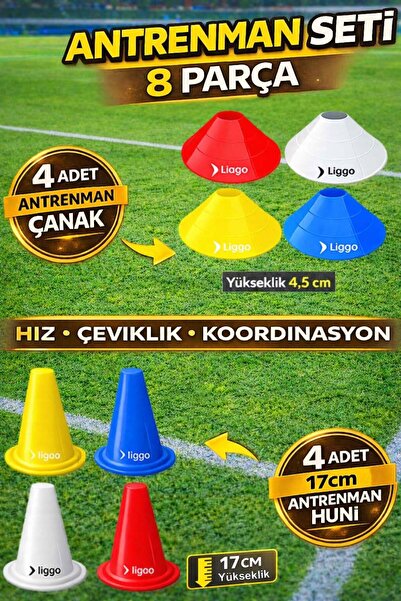 Liggo 8 Parça Antrenman Hunisi Antrenman Çanağı Antrenman 17 Cm Huni Çanak Seti