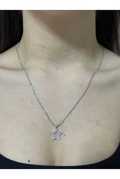 AXXION Çelik Yıldız Silver Kolye