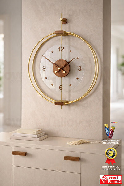 Wallover Design Büyük Boy Rosa Gold/Ceviz Premium – Çift Çemberli Kırılmaz Ca...