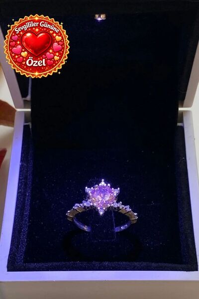 Siset Gümüş 925 Ayar GERÇEK GÜMÜŞ SERTİFİKALI Pembe Zirkon Taşlı Lotus Çiçeği...